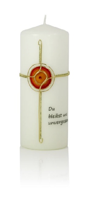 Trauerkerze "Kreuz mit Kreis" 200 x 80 mm