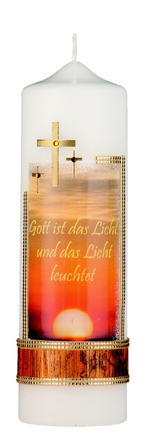 Gedenkkerze "Gott ist das Licht" 200 x 60 mm