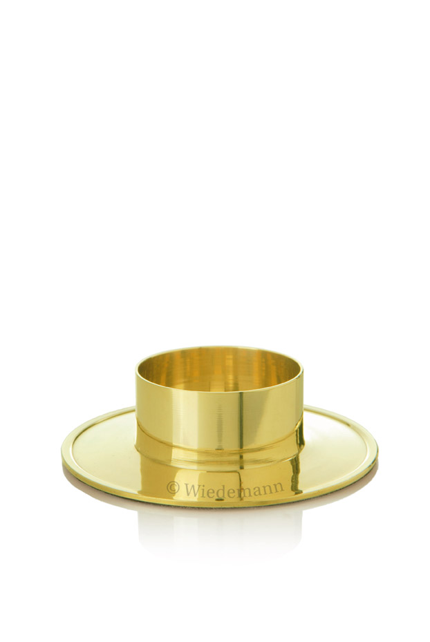 Kerzenhalter Gold poliert für ⌀ 70 mm Kerze für Altarkerze Tau Hochzeitskerze