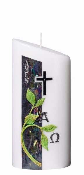 Gedenkkerze Weiß -Amen- 19,5 x 9 x 5,5 cm