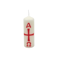 Osterkerze Ostertischkerze Kreuz Rot 15 x 5 cm