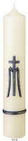 Marienkerze Altarkerze Mariensymbol Blau-Gold 40 x 7 cm