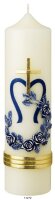 Marienkerze Altarkerze Marienmotiv Blau 30 x 8 cm