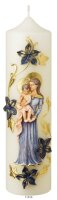 Marienkerze Altarkerze Madonna mit Kind 30 x 8 cm