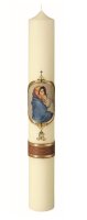 Marienkerze Altarkerze Madonna mit Kind 60 x 8 cm mit 10%...