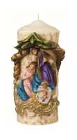 Weihnachtskerze Zierkerze "Heilige Familie" 22...