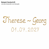Hochzeitskerze abgeschrägte Ellipse mit Unendlichkeitszeichen mit Namen & Datum