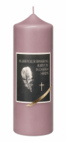 Gedenkkerze Taupe Rose -In liebevoller Erinnerung...