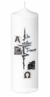 Gedenkkerze Weiß -In stiller Trauer- Ø 7 x H...