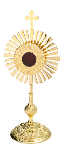Reliquiar vergoldet H 44 cm, Messing, vergoldet, gold