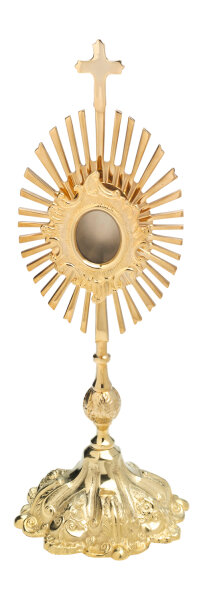 Reliquiar vergoldet H 35 cm, Messing, vergoldet, gold