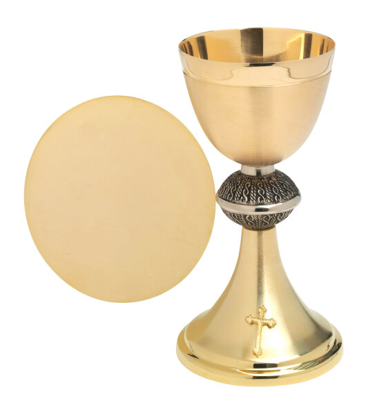 Kelch mit Patene H 20 cm, 20 cm, Messing, gold