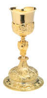 Kelch Barock H 25 cm, 25 cm, Messing, vergoldet, gold
