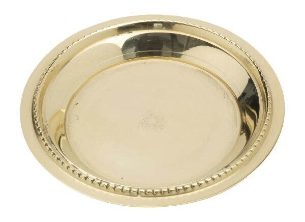Mini-Teller Perlrand 7 cm, 7 cm außen, 4,5 cm innen, Messing, gold