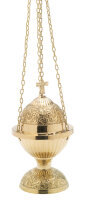 Rauchfass H 24 cm, Messing, gold, Innenschale aus Stahl,...