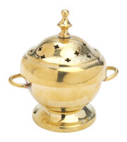 Räucherschälchen H 11 cm, 11 cm, Messing, gold