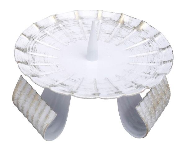 Dreifußleuchter weiss/gold 10 cm