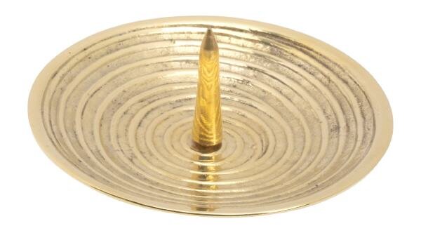 Kerzenteller mit Dorn (Rillen), 10 cm Durchmesser (Innenmaß), 10-280/B