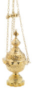 Rauchfass mit Glöckchen H 25 cm, Messing, gold,...