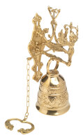 Klosterglocke groß H 33 cm, 33 cm, Messing, gold