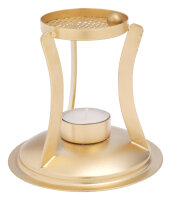 Räucherstövchen gold H 12 cm, 12 cm, Eisen, gold