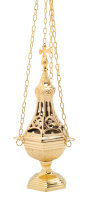 Rauchfass H 31 cm, Messing, gold, Innenschale aus Stahl,...