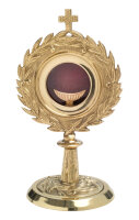 Monstranz H 27 cm, Messing, gold