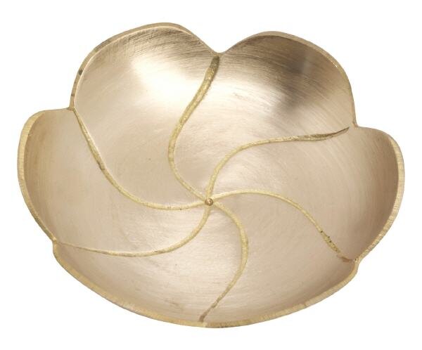 Lotos-Schälchen D 9,5 cm matt, 9,5 cm, Messing, gold