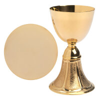 Kelch mit Patene H 18,5 cm, Messing, vergoldet, gold,...