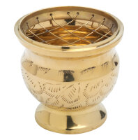 Weihrauchtopf H 7,5 cm D 8 cm, Messing, gold, Innenschale...