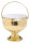 Weihkessel H 19 cm D 18 cm, Messing, gold, Weihwasser-Kessel mit Einsatz aus Stahl