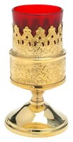 Windlicht Rubin H 13 cm, Messing, gold, wird mit...