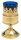 Windlicht blau H 13 cm, Messing, gold, wird mit dunkelblaumen Glaseinsatz geliefert