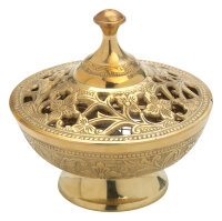 Weihrauch-Schale H 13 cm D 12 cm, Messing, gold, für...