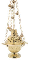 Rauchfass mit Glöckchen H 16 cm, Messing, gold,...