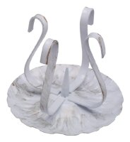 Kerzenhalter weiss/gold H 8 cm