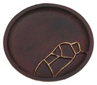 Kerzenteller aus Alu in weinrot/gold, Durchmesser 12 cm