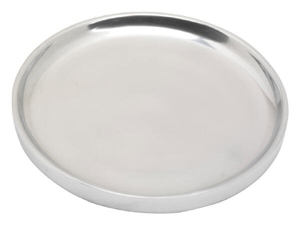Dekoteller Alu vernickelt, silber, Außen Ø 12 cm glänzend