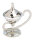 Räuchergefäß Sterne H 12 cm, Messing, vernickelt, silber, für Räucherkohle