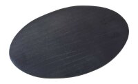 Flachteller Oval Alu gebürstet schwarz 20,5 x 14 cm