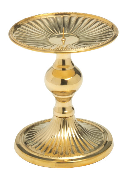 Scheibenleuchter H 12 cm D 11 cm, 12 cm, Messing, gold