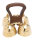 Altarglocke 4-Klang m.Holzgriff, 15 cm, Messing, gold