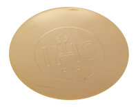 Patene mit IHS vergol. D 12,5 cm, Messing, vergoldet,...