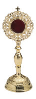 Reliquiar H 28 cm, Messing, gold