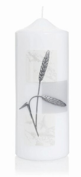 Trauerkerze "Roggenkorn" Weiß Ø 7 x H 20 cm