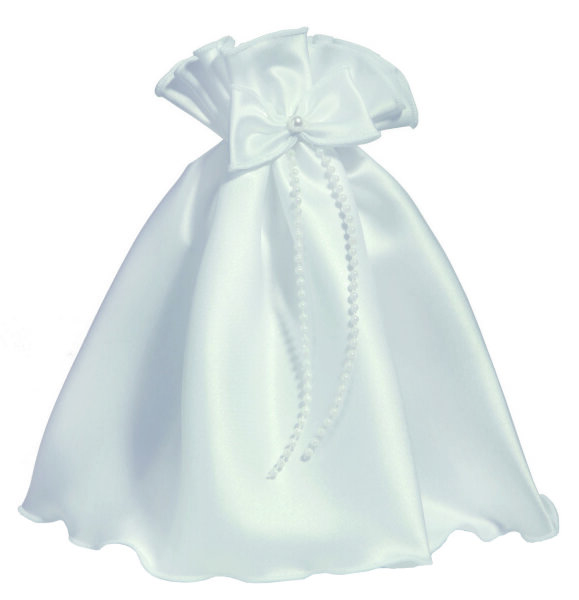 Kerzen Röckchen Weiß aus Satin für Kerzen Ø 4 cm