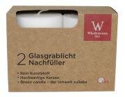 2er Pack Nachfüllkerzen für Grablichte Ø 5,7 x H 8,5 cm, Brenndauer 52 Stunden