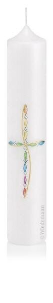 Taufkerze "schlichtes Kreuz in Gold" 265 x Ø 50 mm