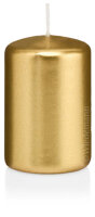 Stumpenkerzen Gold Ø 4,8 x H 10 cm, 4 Stück