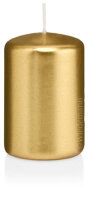 Stumpenkerzen Gold Ø 5,8 x H 10 cm, 4 Stück